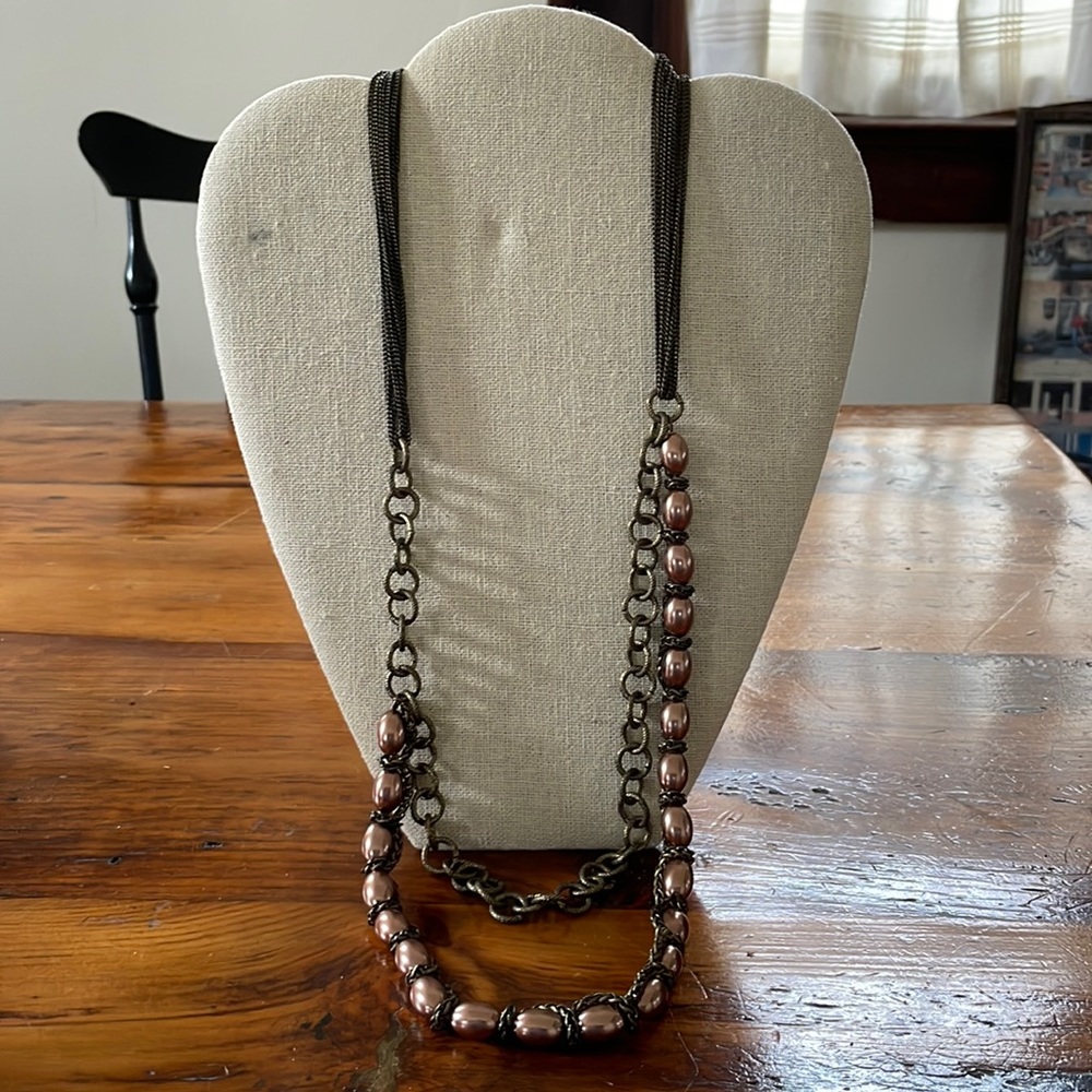Talbots necklace with metal and beads